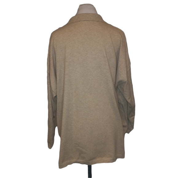 NWT RDI Men's Beige Button Front Collared Long Sleeve Pullover Size Large - Picture 2 of 7